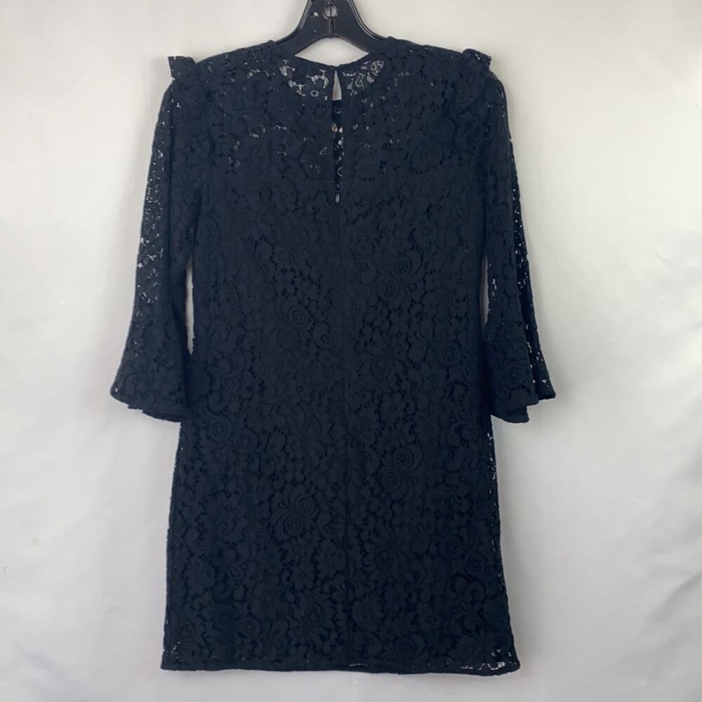 Ann Taylor Women's Black Lacy Long Sleeve Dress Size 00 Petite - Picture 7 of 12